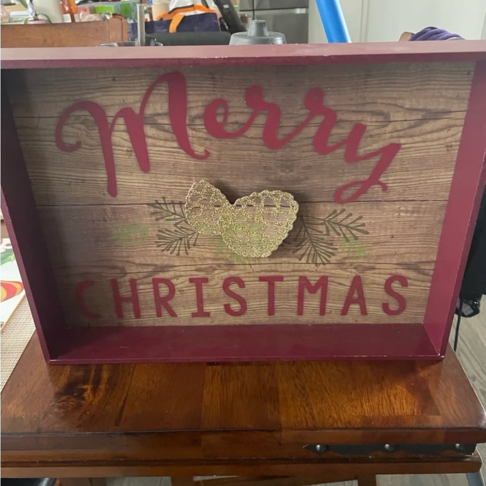 Merry Christmas Shadow Box Sign home decor plaque Holiday Winter